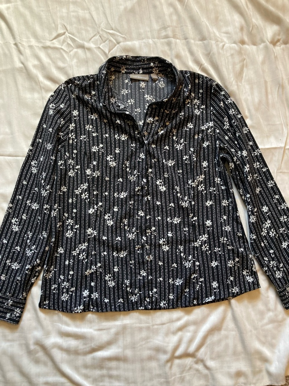 Croft and Barrow Floral Striped Button up